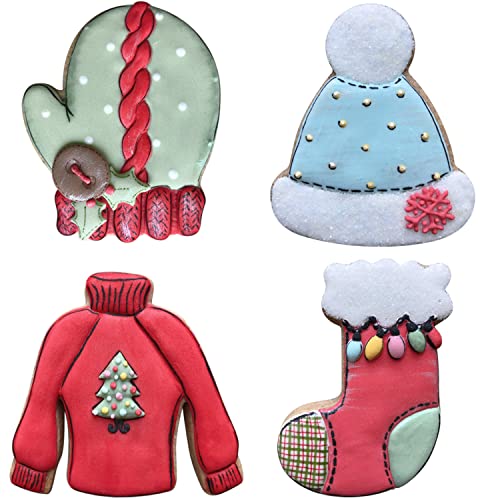 LILIAO Winter Holiday Christmas Cookie Cutter Set, 4 Piece