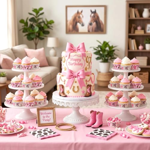Cupcake Liners 200PCS Coquette Cowgirl Bow for Rodeo Birthday