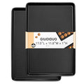 GIUOIDUO 2-Pack Commercial & Home Baking Sheet Pans - Heavy Duty Nonstick Carbon Steel Cookie Trays, Warp-Resistant Oven Pans for Baking, Roasting & Sheet Pan Meals (17.5x11.8 Inch) - size: Black (17.5X11.8) 2 pieces