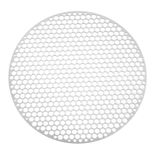 PATIKIL Round Barbecue Grill Mesh Grate, 12" Circular Stainless Steel BBQ Mesh Rack Circular Hole Round Barbecue Grilling Net for Outdoor Camping Home Party Family Gatherings - size: 12 inch