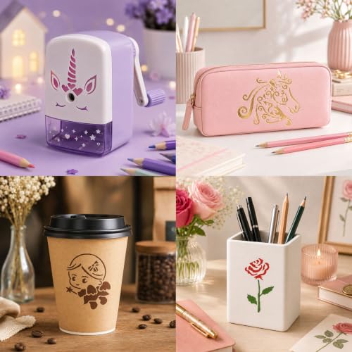 66 Pcs Small Stencils for Crafts Reusable 3 Inch Spring Genie Face Paint Stencils for Painting on Wood Walls Card Rock Canvas Fabric Scrapbook Journaling (3 inch Genie) - color: 66 Pcs Genie