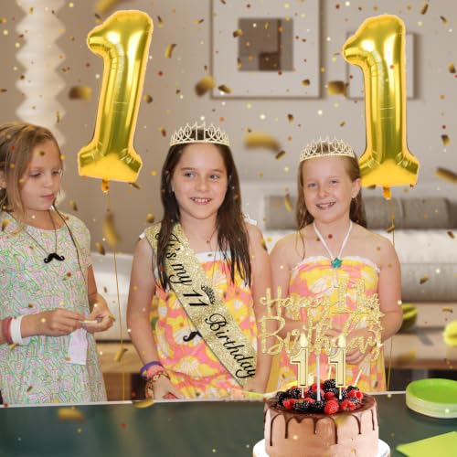 YeohJoy Gold 11th Birthday Decorations for Girls - style: 11th