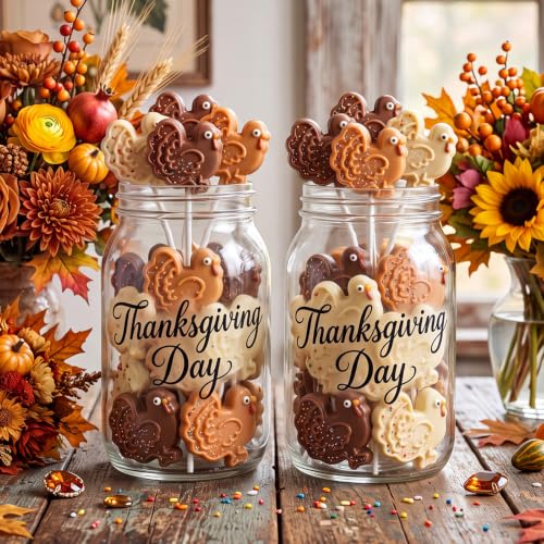 Roowest Fall Thanksgiving Turkey Cake Pop Mold Cake Pop Cutter with Tray - style: Turkey