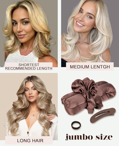 Jumbo Satin Heatless Curls Overnight Curling Rod Set - color: Jumbo Chestnut