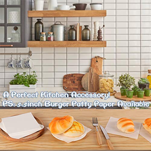 4x4 Inch Parchment Paper Squares, 300pcs Small Hamburger Patty Paper - size: 4 inch