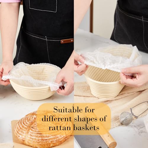 100 PCS Disposable Bread Proofing Basket Liner, Non-Stick Banneton Basket Covers, Sourdough Bread Baking Tools, Bread Baking Supplies