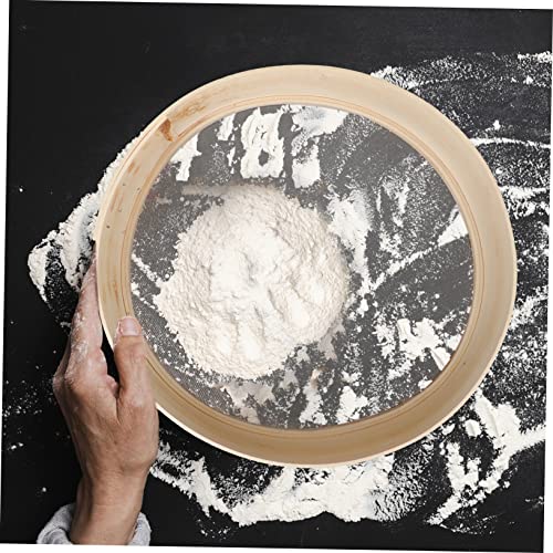 Wooden Flour Sifter Fine Mesh Sieve Baking Tool for Household Use Multi-functional Kitchen Strainer for Flour Cocoa Powder and Sugar