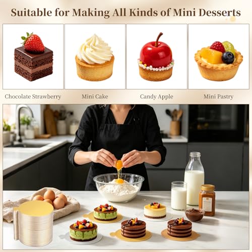 uxcell 300Pcs Mini Cake Boards 3.5" Cardboard Cake Base Round Paper Gold - color: Gold, size: 3.5 Inch