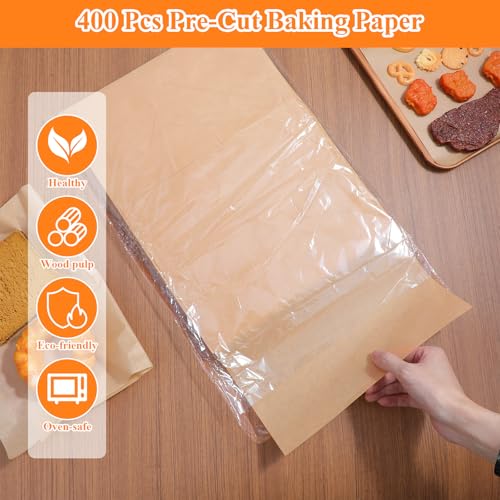 400 Pcs Parchment Paper Sheet for Baking 12x16 Inch Non-Stick Precut Baking