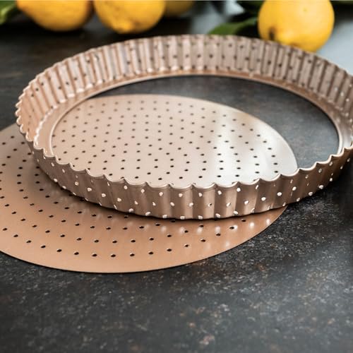 HAPPIELS 9 inch Tart Pan with Removable Bottom Nonstick, PFOA & BPA Free - style: 9'' Tart Pan