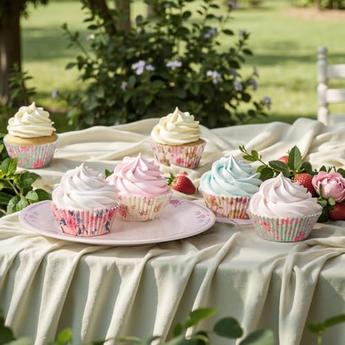 Standard Floral Cupcake Liners, Colorful Muffin Baking Cups 400pcs - size: Standard Size