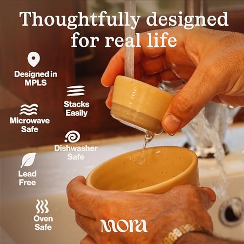 Mora Micro Ramekins Set of 4, 6oz Ceramic Pottery Baking Dishes - Microwave, Oven and Dishwasher Safe - Merrigold - color: Merrigold, size: Micro
