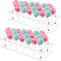 2 Pcs Clear Acrylic Cake Pop Stand, 21 Holes 2 Tier Square Lollipop Holder for Birthday, Wedding, Party, Candy Display
