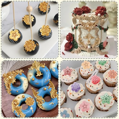 Baroque Silicone Mold, 4 Pcs Scroll Border Lace Filigree Molds Set - color: Baroque