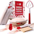 KneadAce Sourdough Starter Kit with Round & Oval Banneton Proofing Baskets