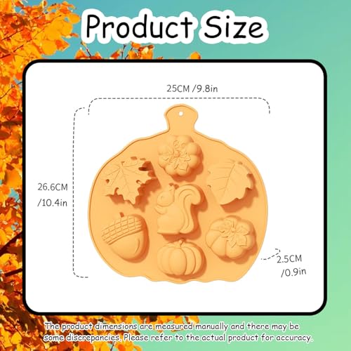 2 Pcs Fall Silicone Molds for Chocolate 3D Halloween Thanksgiving Candy Molds Fall Maple Leaf Pumpkin Squirrel Hazelnut Molds for Baking Making Chocolate Dessert Gummy Jelly Cupcake Topper Decoration - color: Styl 19