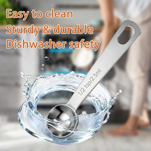 5PCS 1/2tsp(1/6tbsp, 2.5 ml) Measuring Spoon Teaspoons Stainless Steel Measure Spoons for Precise Cooking, Baking and Spices Measurement - size: 1/2tsp(1/6tbsp, 2.5 ml)