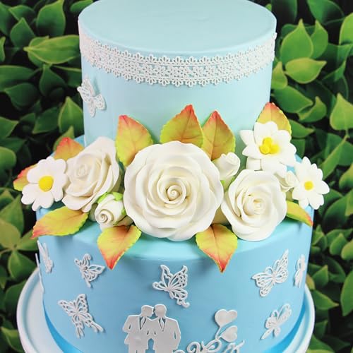 Global Sugar Art Silicone Cake Lace Mat, Butterflies & Ribbon Lace Mold - style: Butterflies & Ribbon