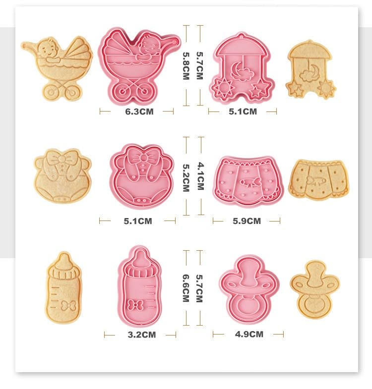 Cute Baby Shower Cookie Cutters,Newborn party Cookie Stamps (Baby Shower) - color: Baby Shower