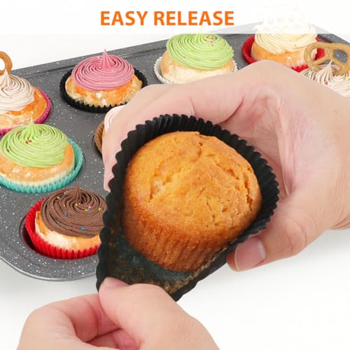 Caperci Standard Black Cupcake Liners for Baking Paper Muffin Liners 200pcs - color: Black