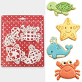 4Pcs Under the Sea Animals Cookie Cutters for Fondant and Cookies - color: Ocean
