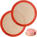 AMYONE Round Silicone Baking Mats for 10 inch Cake Pan, 10 Inch Tortilla Press Liner/Dough Mat for Cake/Tortilla/Pie/Pizza/Pastry, Food Grade Non-Stick Reusable(Round 9.65", 2PCS) - size: 10"L x 10"W