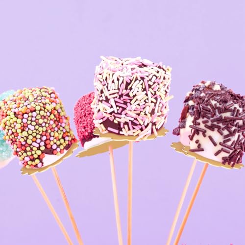 100 Pcs Scalloped Cake Pop Boards with Hole Cake Base, Gold - color: Gold