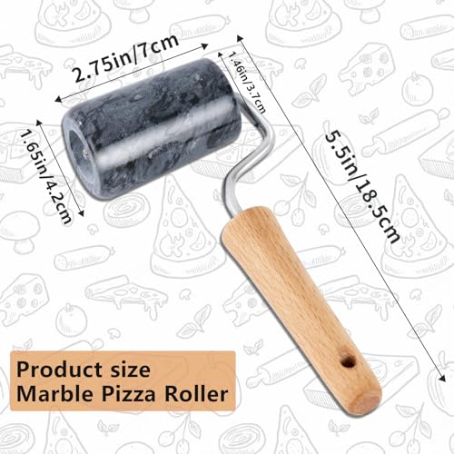 Tianman Small Marble Dough Roller Non-Stick T-Type,For Cake Baking Tortilla Fudge Pizza Cookies & Other Kitchen Baking Cooking(2.7"Black). - color: 2.7" Black, size: 2.7"