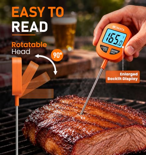 BOMATA Digital Food Thermometer, IPX6 Waterproof, 1-3 Sec Fast Read - size: 5"