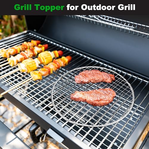 M METERXITY 5 Pack Disposable Grill Toppers, Round 7.87'' Galvanized Grill Grates, Disposable Roasting Racks Replacement for Outdoor, BBQ, Camping, Picnics - size: 7.87''