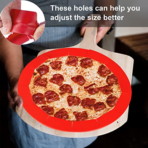 Adjustable Silicone Pie Crust Shield for 8-11.5 Inch Pies - color: Red