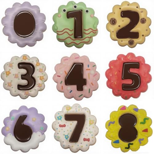 Comais Linzer Number Cookie Cutters Stainless Steel 9Pcs 3.5in Scalloped - size: 3.5-Inch Scalloped Edge