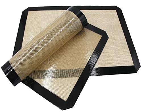 Premium Non Stick Silicone Baking Mats Quarter Sheet Toaster Oven Liner Small,Set Of 2 Mats (Size 8.5" - 11.5")