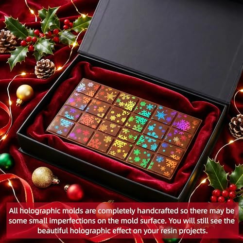 Ziliny Christmas Snowflake Candy Molds Holographic Chocolate Mold Silicone - color: Snowflake