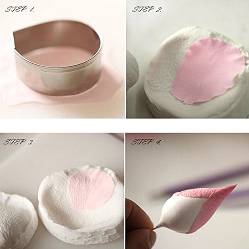 10 Pcs Austin Rose Cutter Set 2 Pcs Rose Petals Shape Silicone Fondant Mold - color: Rose Set(12pcs)