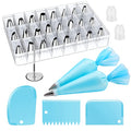 Kootek 32 Piping Bags and Tips Set Frosting Piping Kit for Beginners & Pros - color: Blue