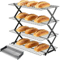4-Tier Collapsible Cooling Rack, Adjustable Baking & Grilling Rack - size: 4-Tier
