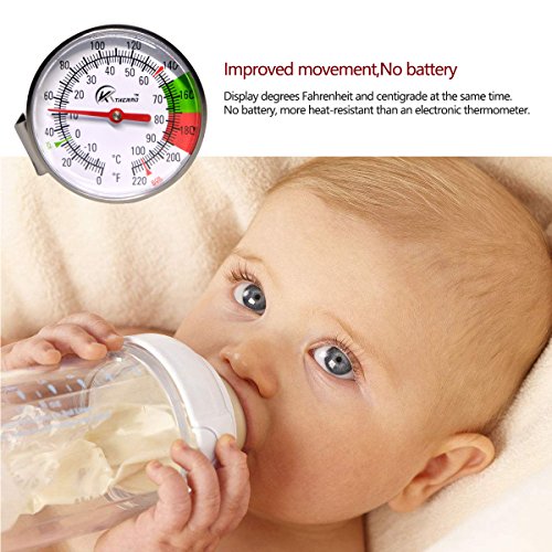 KT THERMO Instand Read 2-Inch Dial Thermometer,Best for The Coffee Drinks,Chocolate Milk Foam (Pack of 3) - size: 0~220℉ (Pack of 3)