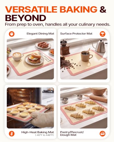 Katbite Silicone Baking Mat Set of 3 Pink - color: Pink 3 Pack