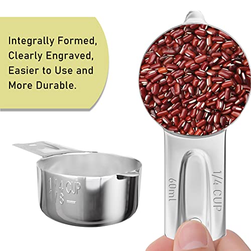 1PCS 1/4CUP(60ml, 2oz) Measuring Cup, 18/8 Stainless Steel Measure Scoop - size: 1/4cup|60ml|2oz