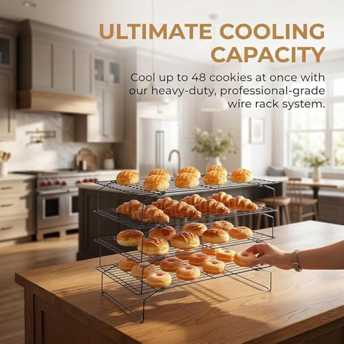 4-Tier Collapsible Cooling Racks Detachable Wire - size: 4 Tier