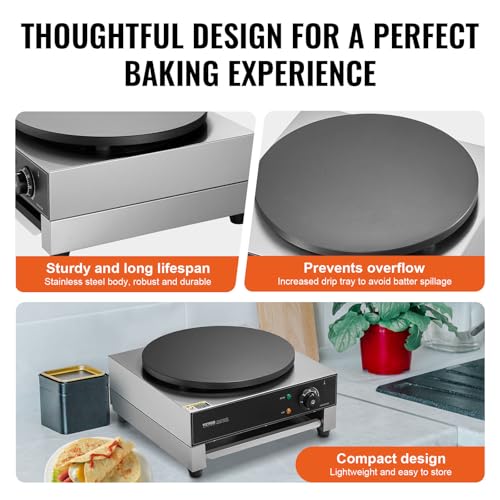 VEVOR Commercial Waffle Maker 1 Pc, Electric Stainless Steel - size: 1 Pc