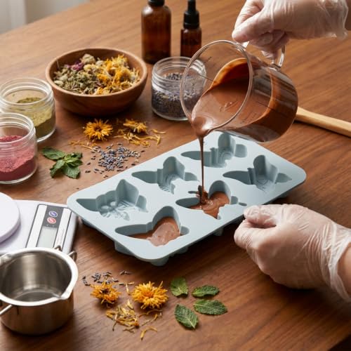 Butterfly Silicone Baking Mold, 6-Cavity Chocolate Candy Soap Mold - color: Blue(Butterfly)-R0354