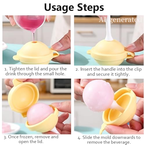 Silicone Popsicles Molds, Food Grade Lollipop Silicone Freezer Molds, BPA-Free, Easy Pop-Out with Sticks, Reusable DIY Ice Pop for Yogurt Juice Smoothies Suitable Kids, Adults&Party (8pcs) - size: 8PCS