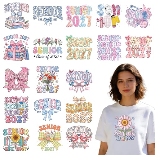 20 Pcs Senior 2027 Dtf Transfers Ready to Press for Clothes - color: Class of 2027