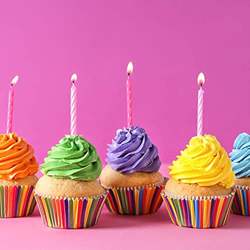 300 Count Rainbow Cupcake Liners Standard Paper Baking Cups - color: Rainbow