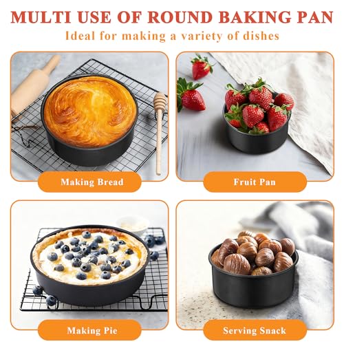 E-far Cake Pan Set of 3(5/7/9 Inch), Nonstick Stainless Steel Cake Pans - size: 5-7-9 Inches