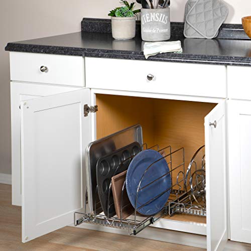 Pull Out Organizer for Bakeware, Cutting Board and Trays, 12.5”W x 21”D