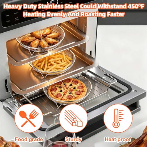 P&P CHEF 7.9'' Round Air Fryer Rack Set of 3, Air Fryer Basket for Grill