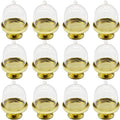 12PCS Mini Cupcake Stand, Tiny Cake Dome with Clear Plastic For Chocolate, Cheese, Coconut Macaroons, Rum Balls, Candies & More! - color: Gold